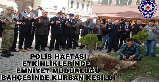 POLİS HAFTASI ETKİNLİKLERİNDE KURBAN KESİLDİ
