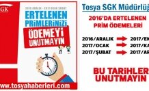 Tosya SGK Müdürlüğünden Önemli Hatırlatma