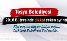 TOSYA BELEDİYESİ 2018 YILI TAHMİNİ BÜTÇE