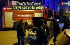 Tosya Menderes Caddesinde Araç Yangını