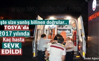 TOSYA DEVLET HASTANESİNDE 2017 YILINDA KAÇ HASTA SEVK EDİLDİ